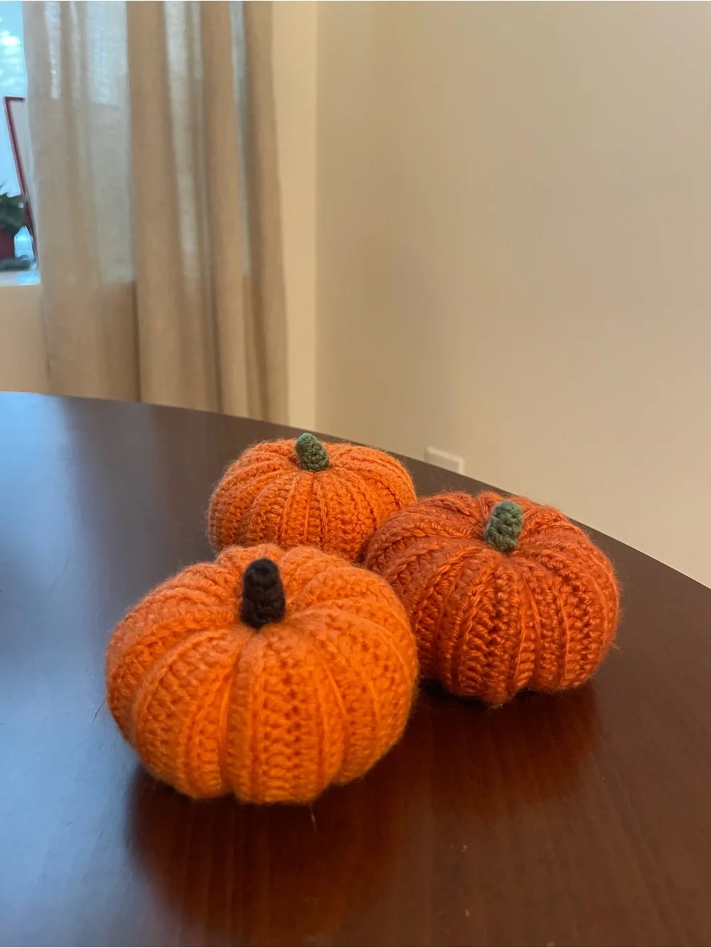 Handmade crochet pumpkin